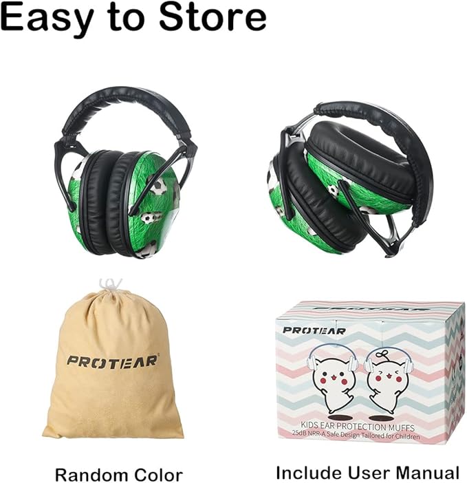 Kids Hearing Protection,25dB NRR Noise Reduction,Sound Proof for Kids,Toddler,Safety Earmuffs for Concert,Airplane,Autism,Monster Jam,Travel,School- Football
