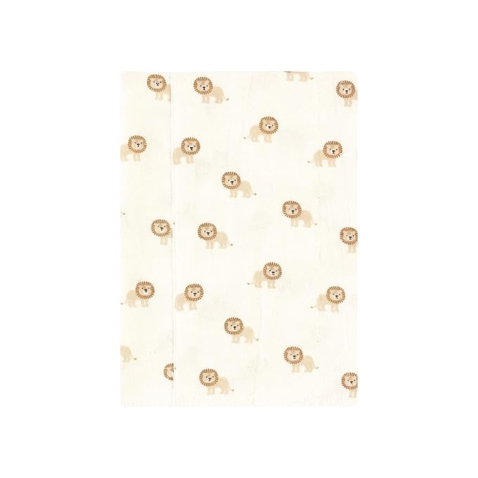 Hudson Baby Unisex Baby Cotton Flannel Burp Cloths, Brave Lion 7-Pack, One Size