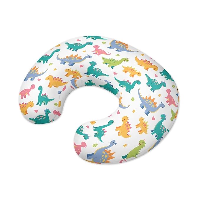 Colored Dinosaur Nursing Pillowcase Stretchy Removable Nursing Covers for Breastfeeding Pillows Ultra Soft Newborn Feeding Pillow Cover Easy to Use and Dustptoof