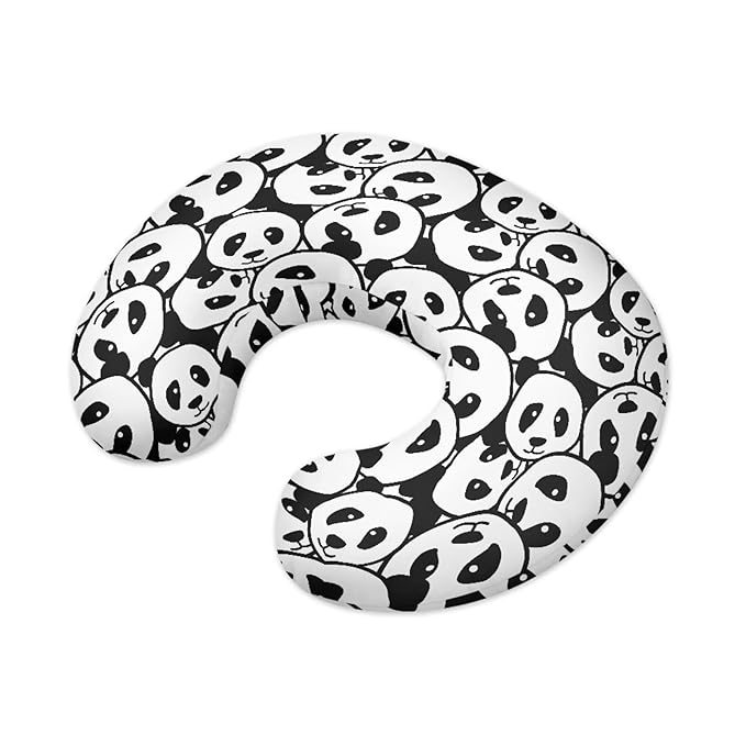 Black White Panda Baby Nursing Pillow Cover Removable Breathable Breastfeeding Pillow Slipcover, Stretchy Nursing Pillow Case Fits Snug On Infant