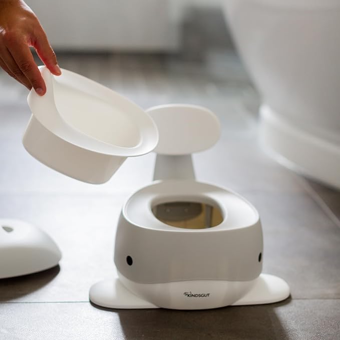 Kindsgut Whale Potty Training Toilet – Ergonomic Toddler Potty for Boys & Girls, Designed in Germany, Non-Slip & Easy Clean, Light Grey