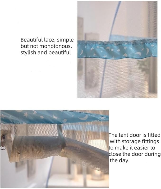 Pop Up Mosquito Net for Bed, Portable Camping Travel Mosquito Netting Bed Tent, Canoy Bed Tent Suit for Twin Full Queen King Size Bed, Mosquito Net Tent for Kids Girls Boys Bedroom