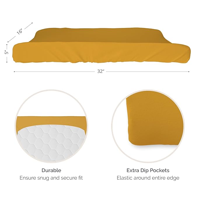 Natemia Organic Cotton Changing Pad Cover (16x32) – Silky Soft Fitted Baby Changing Pad Cover, for Changing Tables, Contoured Pads, Cradle & Bassinet, Neutral Nursery Essential for Boys & Girls