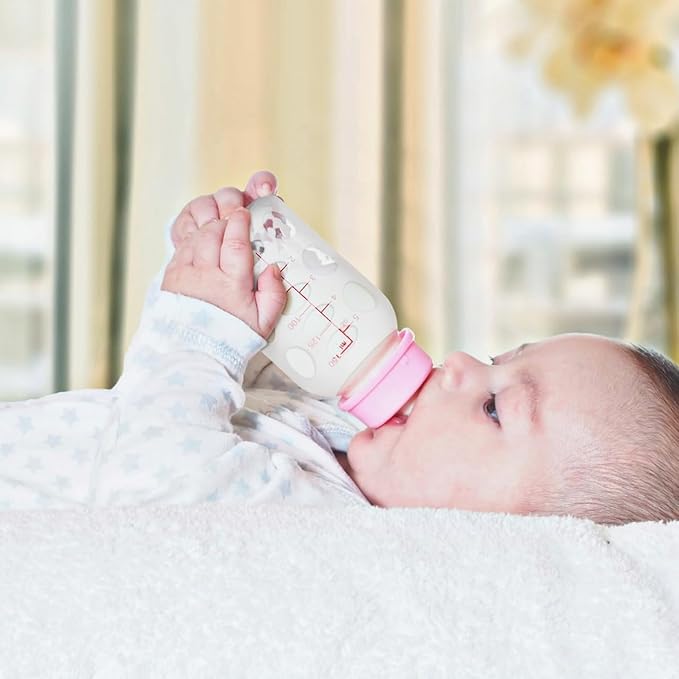 4Pcs Silicone Bottle Covers Nursery Protector Sleeves for Feeding Bottles Durable and Flexible Sleeves for Enhanced Grip and Safety