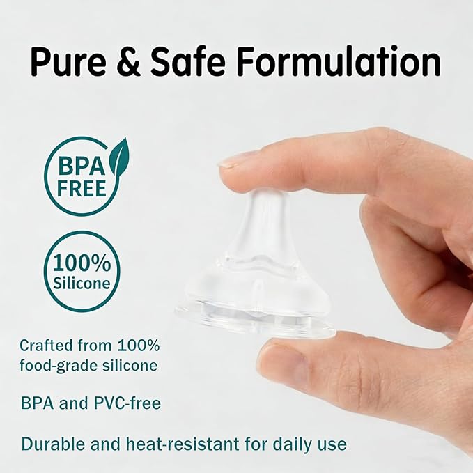 Compatible with Lansinoh S Nipple,4 Pcs Fit for Lansinoh Slow Flow Nipples,Slow Flow,Size S, 1+ Months, 4 Counts