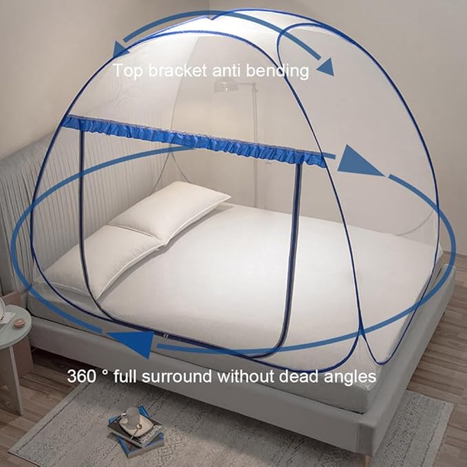 Pop Up Mosquito Net for Bed, Portable Camping Travel Mosquito Netting Bed Tent, Canoy Bed Tent Suit for Twin Full Queen King Size Bed, Mosquito Net Tent for Kids Girls Boys Bedroom