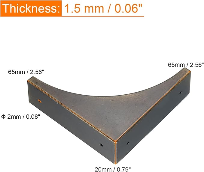uxcell Corner Protectors, 4Pcs 2.56" - Metal Corner Protector, Vintage Decorative Corner Brackets with Screws, Edge Guards for Furniture Box Table (Bronze)
