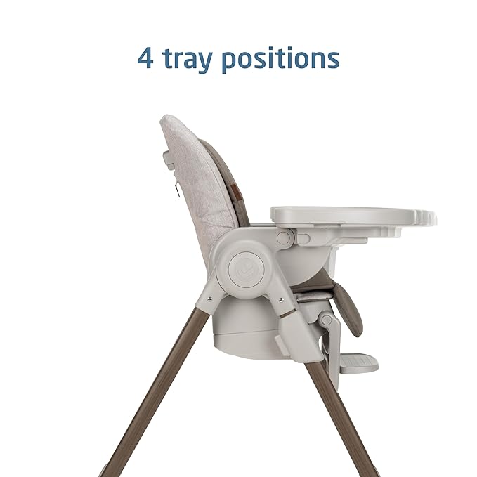 Maxi-Cosi Minla 6-in-1 High Chair for Babies & Toddlers, Portable Foldable Highchair, EcoCare Fabric, 9 Heights, 5 Reclines, 4 Tray Positions, Truffle