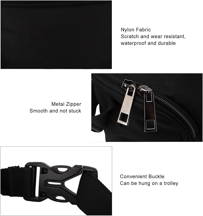 Marhynchus Nylon Baby Bottle Thermal Bag Portable Waterproof Storage Tote Pouch for Outdoor (black)