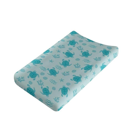 Turtle Changing Pad Cover for Baby Breathable Baby Diaper Change Table Pad Covers Removable Cradle Mattress Sheets for All Season Modern Nursery Decor