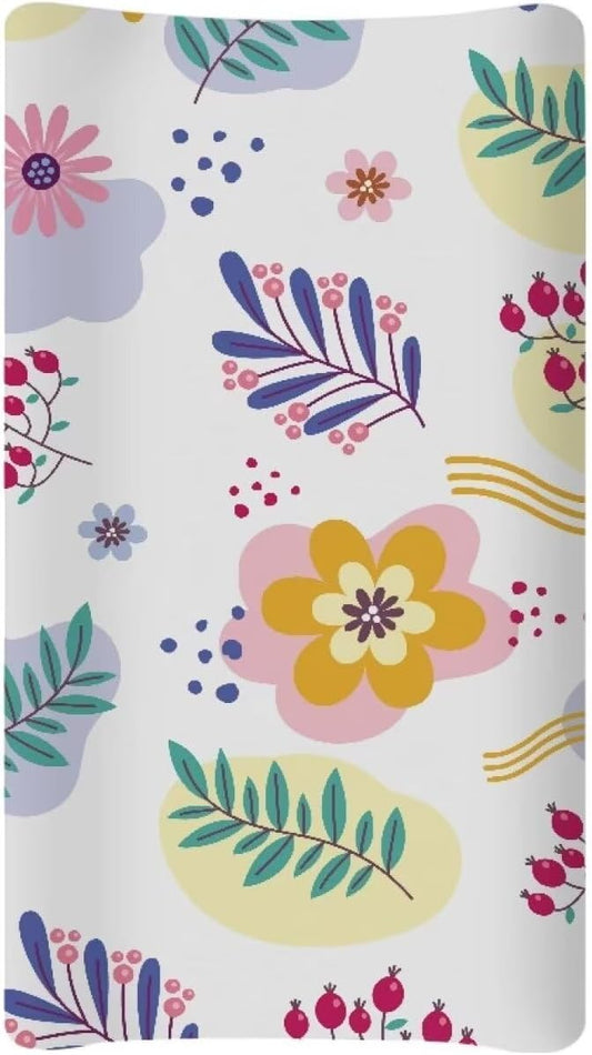 Flower Changing Table Cover for Boys Girls Soft Breathable Table Sheets Baby Changing Pad Cover Washable Diaper Changing Cover Easy Installation