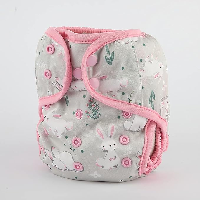 One Size Cloth Diaper Cover Snap With Double Gusset Rabbit One Fit All