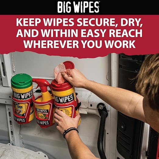 Big Wipes The Cage Heavy Duty Wipe Holder Bracket, Universal Wipes Container And Dispenser Alternative For Van, Workshop, Garage Or Mobile Trade Setups