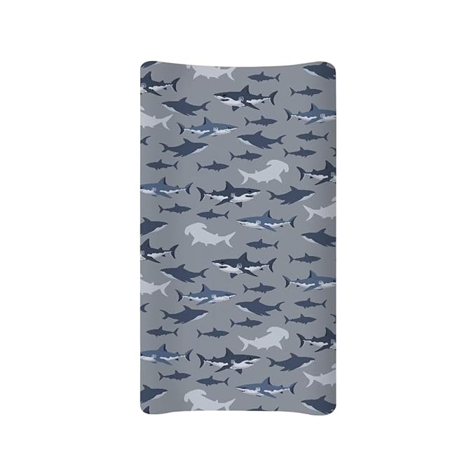 Baby Stretchy Changing Pad Cover, Breathable Changing Pad Cover for Infants and Toddles, Sharks Print 16 * 32 Inches
