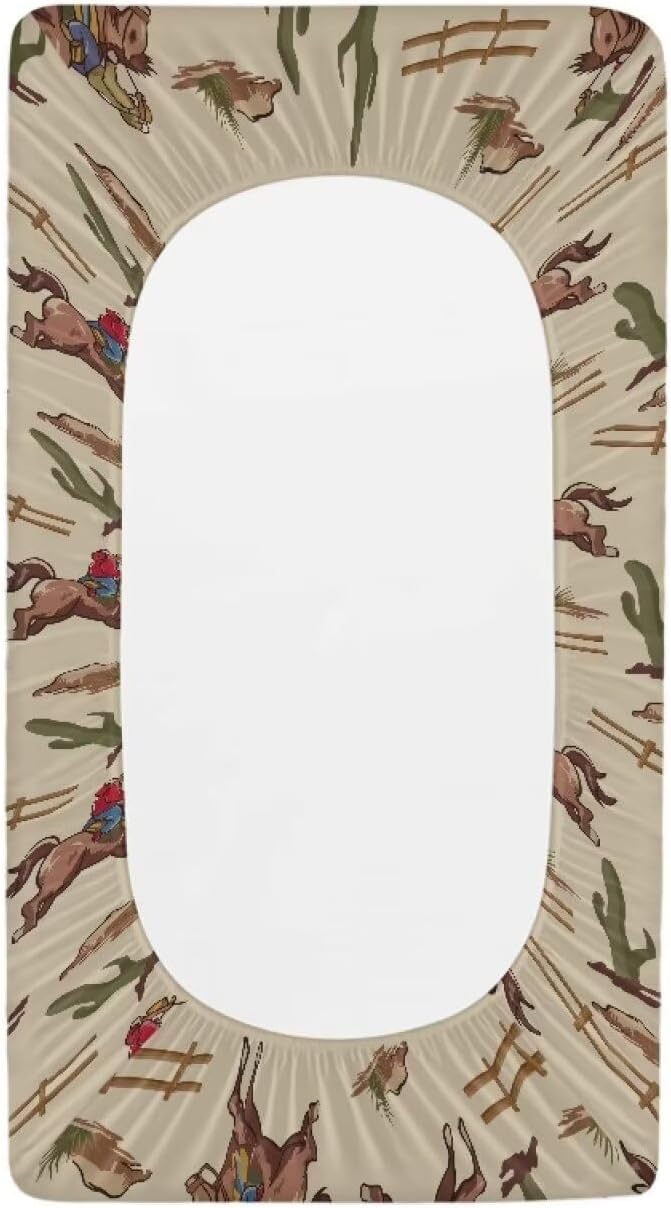 Western Cowboy Changing Pad Covers Soft Stretch Diaper Change Table Pad Cover for Girls Breathable Nursery Changing Table Sheets Cover Cute Birthday Gifts