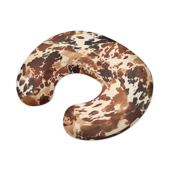 ZWPINITUPBrown Hide Cow Baby Fashion Nursing Pillow Cover Baby Breastfeeding Slipcover Newborn Safety and Comfy Cover for Daily Life
