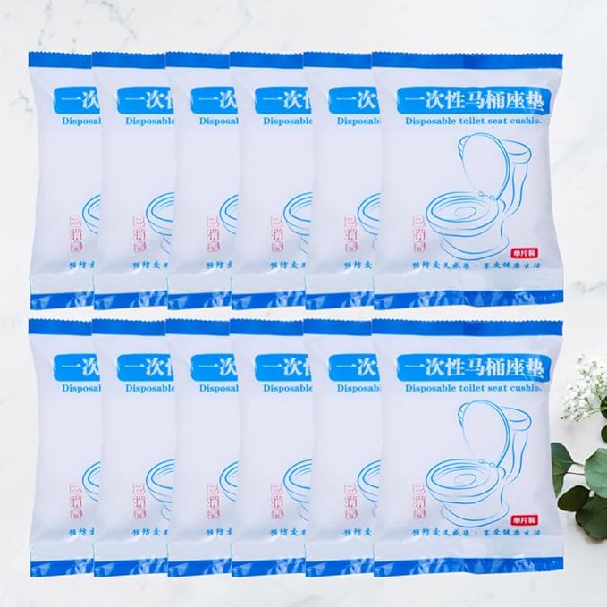 Healifty Disposable Toilet Seat Cover Portable Waterproof Toilet Mat Thickened Cushion for Travel Hotel Office Use Individual Package 8.26X6.69X3.93 Inch