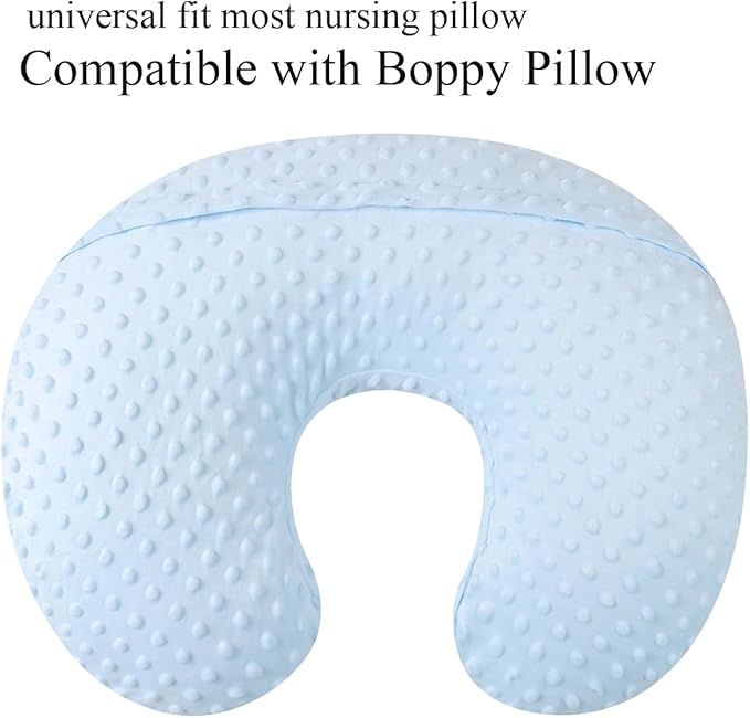 Dot Nursing Pillow Cover Set 2 Pack Nursing Pillow Slipcovers, Ultra Soft Compatible with Boppy Pillow,Standard Pillow for Baby Boy Girl Light Blue, Panda