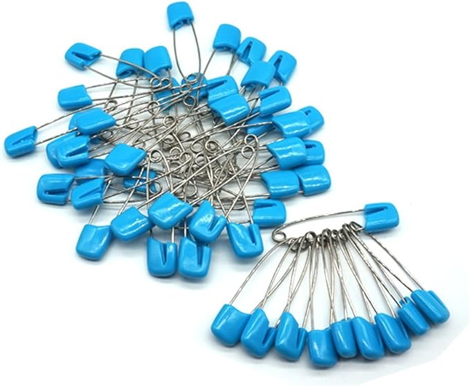 Baby Safety Pins Secure Clips for Fastening Baby Clothes Diaper Napkins 50pcs 60PCS 30PCS (Blue, 50 pcs)