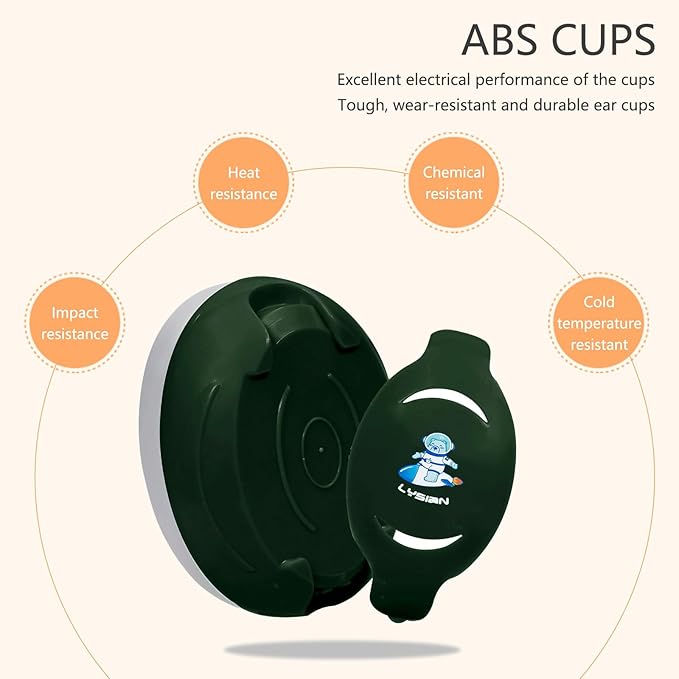 LYSIAN Baby Noise Reduction Earmuffs, 25dB Noise Cancelling Headphones for Infants & Kids, Perfect for Sleep, Travel, Airplanes, Concerts, Fireworks-Dark Green