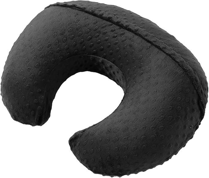 Nursing Pillow and Positioner with Cover for Breastfeeding and Bottle Feeding, Propping Baby, Tummy Time, Baby Sitting Support, Awake-Time Support (Black, 22" x 17.7" x 5.9")