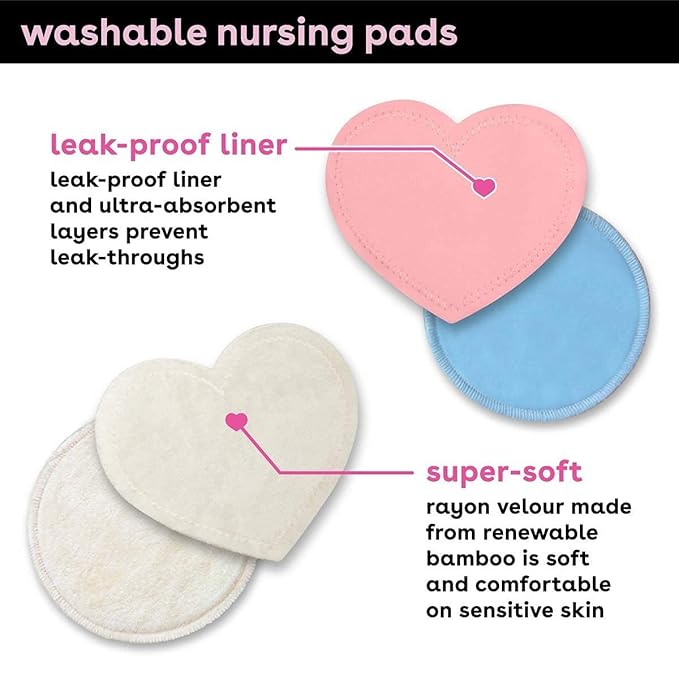 Bamboobies, Nursing Pad Washable Bamboo 4 Pair