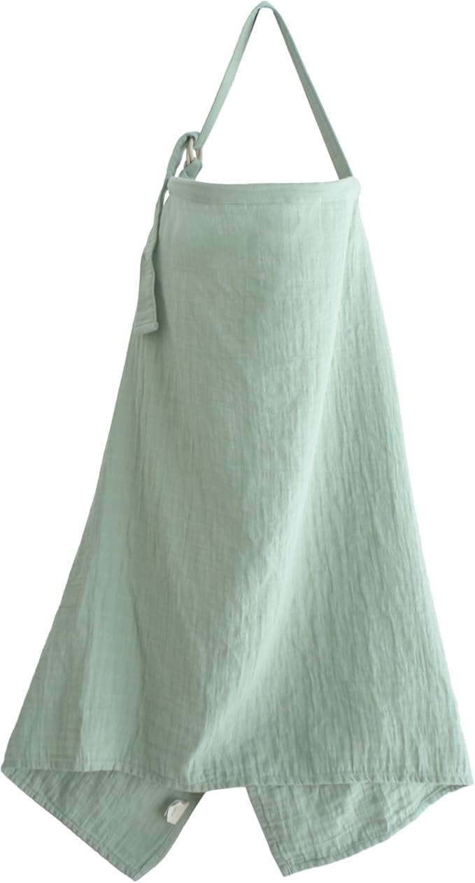 mushie Nursing Cover (Roman Green) | 100% Breathable Organic Cotton | Breastfeeding Privacy
