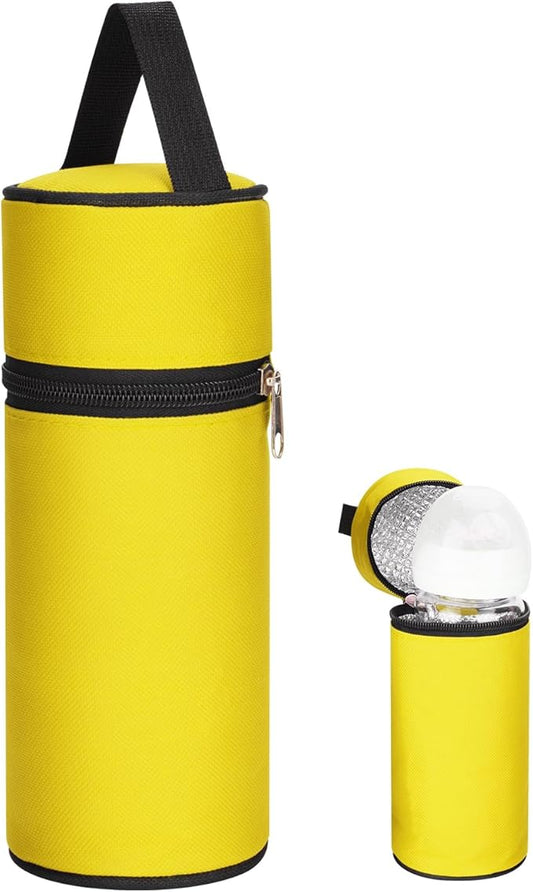 Beautyflier Insulated Baby Bottle Tote Bags, Portable Breastmilk Baby Bottle Cooler Storage, Travel Carrier Bag for Dr. Brown’s Natural Narrow Baby Bottles 2oz, 4oz, 8oz, 9oz (Yellow)