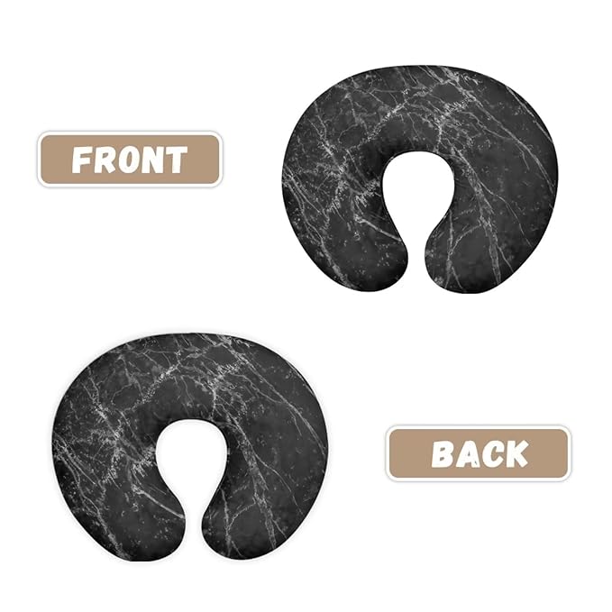 Black Marbles Baby Nursing Pillow Case for Boys Girls Comfortable Stain Resistant Breastfeeding Pillow Support Cover with Hidden Zipper, Easy to Put On & Clean