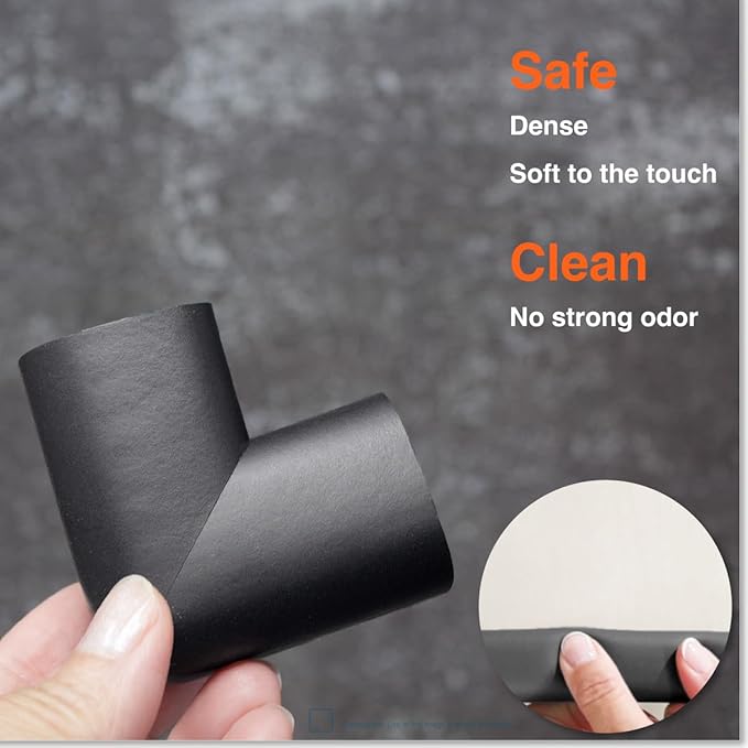 27ft Edge 4 Corners - Bundle & Save - RovingCove HeftyFit Edge Corner Guards, Onyx Black