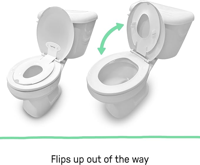 Ingenuity: ity by Ingenuity Flip & Sit Potty Seat (White) – Easy to Set Up & Remove Potty Training Seat That Attaches to Adult Toilet Seat