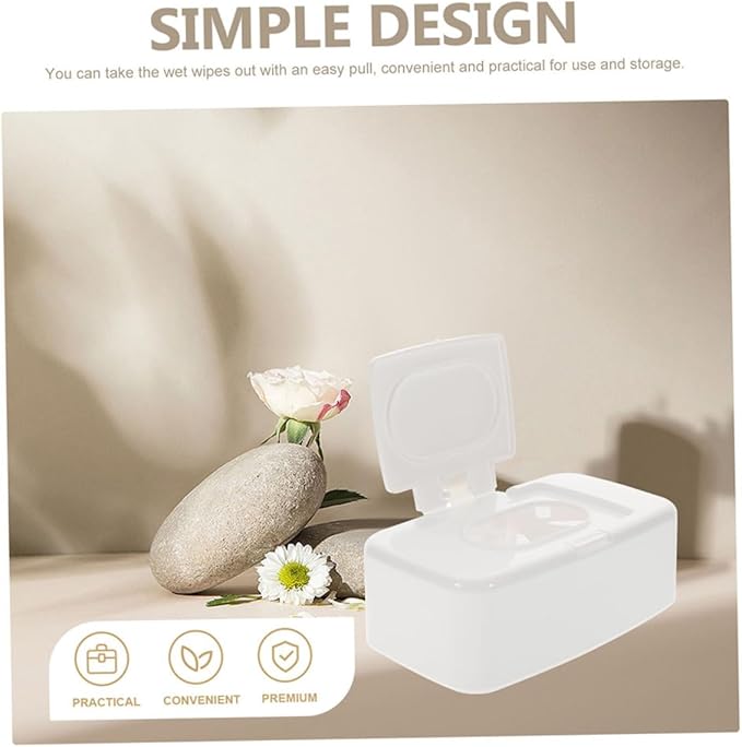 Refillable Wipe Holder with Button Lid Portable Tissue Dispenser Box for Baby Care Travel Bathroom Compact 6.69X4.13X2.36 Inch Fresh Wipes Storage Case