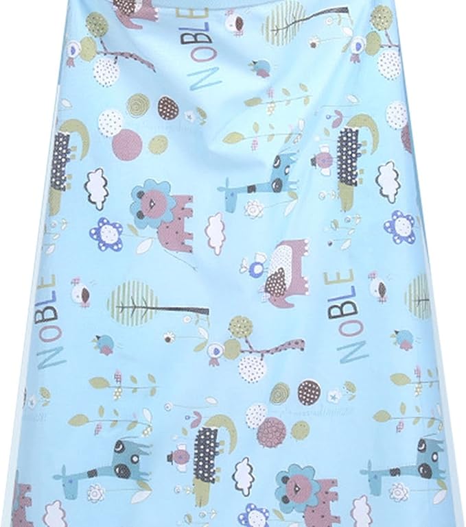 Garosa Breastfeed Nursing Cover Breathable Baby Nursing Coverage Blanket with Elastic Shoulder Straps Lightweight Breathable Cotton Feeding Cover (Blue)