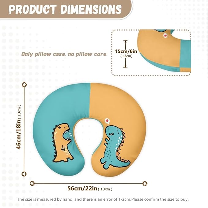 Nursing Pillow Cover Dinosaur Stretchy Removable Cover for Breastfeeding Pillow Soft Comfortable Slipcover Ultra Soft Snug Fits On Infant Nursing Pillow