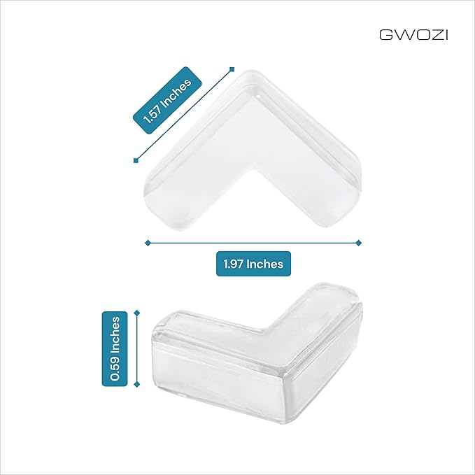 Table Corner Protectors for Furniture - Silicone Corner Guards Self-Adhesive, 12 Pcs - Clear Furniture Corner & Edge Safety Bumpers - Sharp Edge Protector Pads for Desk, Glass Tables, L Shape