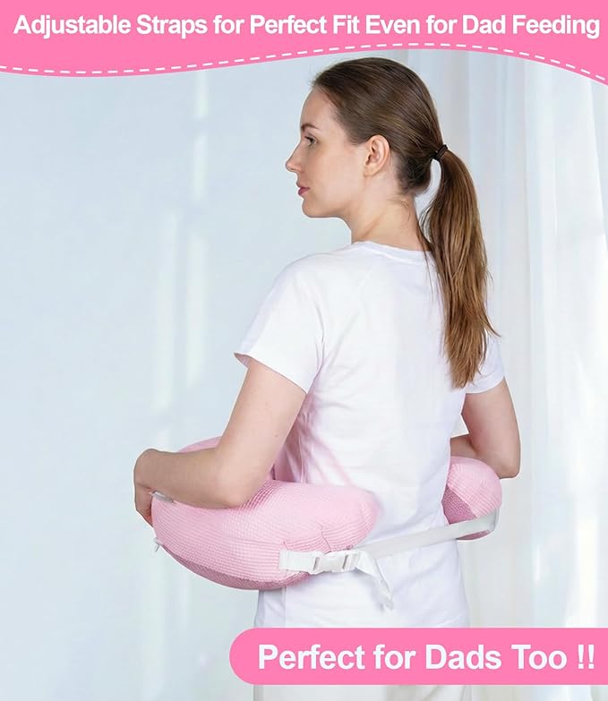 Nursing Pillow for Breastfeeding Bottle Feeding, Ergonomic Baby Feeding Support Pillow, Tummy Time Sitting Support, Washable Cover, 16 CFR 1242 Compliant