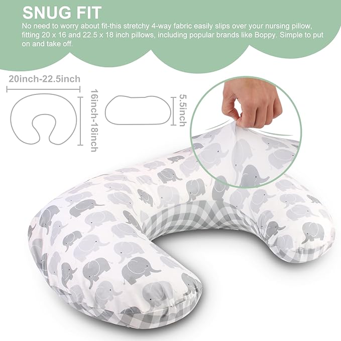 Pillow Covers Compatible with Boppy Nursing Pillows,Pillow slipcover Compatible with Boppy Breastfeeding Pillows,Cover Only Pillow Not Included