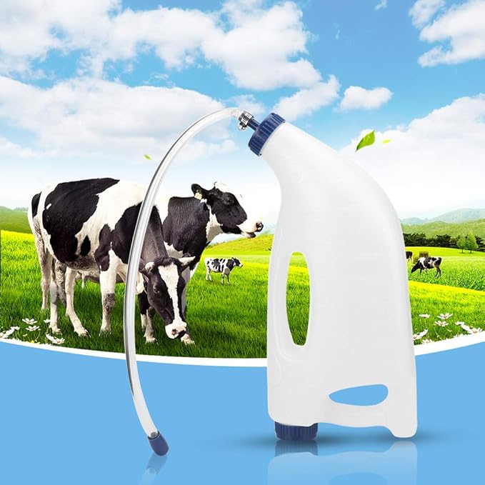 4L Calf Bottle Feeding High Capacity Calf Milk Feeder Bottle Nursing Bottle Feeding Nipple Sheep Lamb Bottle Holder