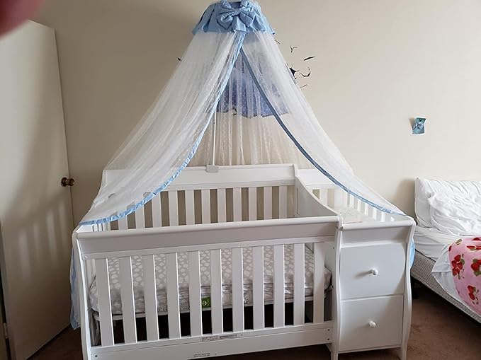 Joylife Baby Netting Baby Toddler Bed Crib Dome Canopy Netting (Blue)