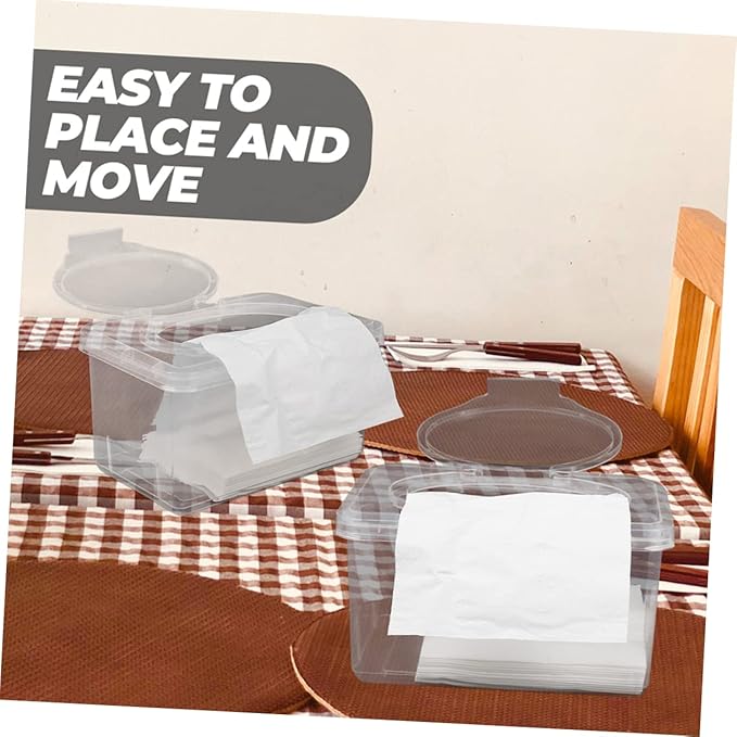 2pcs Baby Wipes Box Carrying Case Acrylic Baby Wipes Holder Reusable Desktop Wipe Dispenser Container with Lid Wipe Container for Bathroom Travel Household Pp Wipes Cover