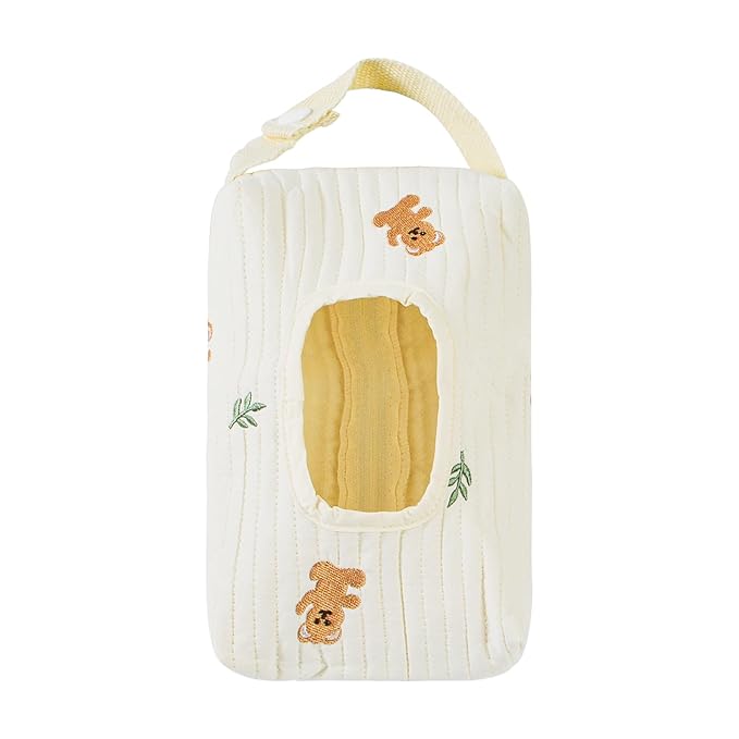 Quilted Baby Wipe Holder Floral Diaper Pouch Portable Quilted Wipes Bag for Car, Stroller