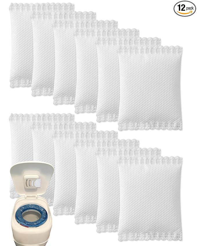 Diaper Pail Deodorizer Odor Absorber Filter Refill Compatible with Diaper Genie Complete Pail, Lavender Scented Diaper Pail Odor Eliminator, 12 Pack