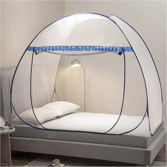 Pop Up Mosquito Net for Bed, Portable Camping Travel Mosquito Netting Bed Tent, Canoy Bed Tent Suit for Twin Full Queen King Size Bed, Mosquito Net Tent for Kids Girls Boys Bedroom