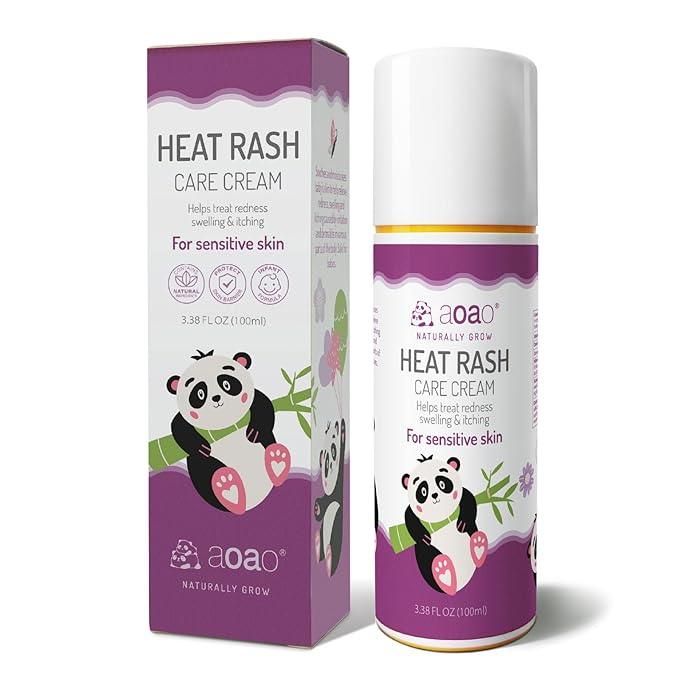 Heat Rash Cream for Babies, Prevents Prickly Heat, Clears Sweat Rashes, Relieves Eczema, Instant Soothing Baby Skin Discomfort, Nourishing Skin Protectant, Promotes Barrier Repair for Kids - 3.38oz