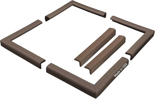 KidKusion Corner and Edge Protector | Easy Fit System | Soft Durable Foam Rubber Padding for Furniture w/Doublesided Tape | Babyproofing Bumper Guards | Large Profile | 20 Ft. | Brown