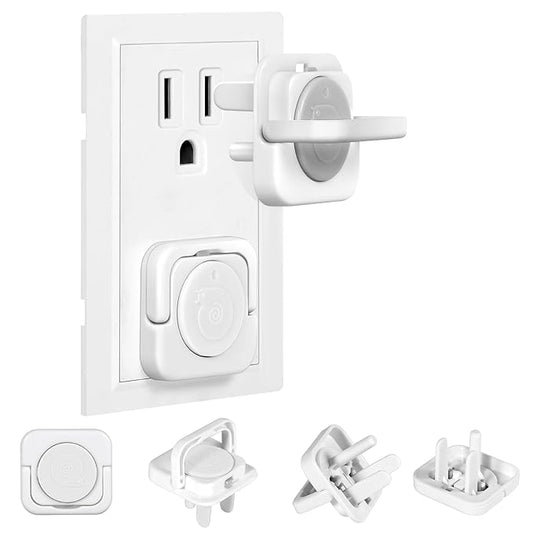 Outlet Covers Baby Proofing, 40 Pack Child Proof Plug Socket Covers Electric Plug Protectors Safety Caps to Prevent Power Shock, for US 3-Prong, Gray & White