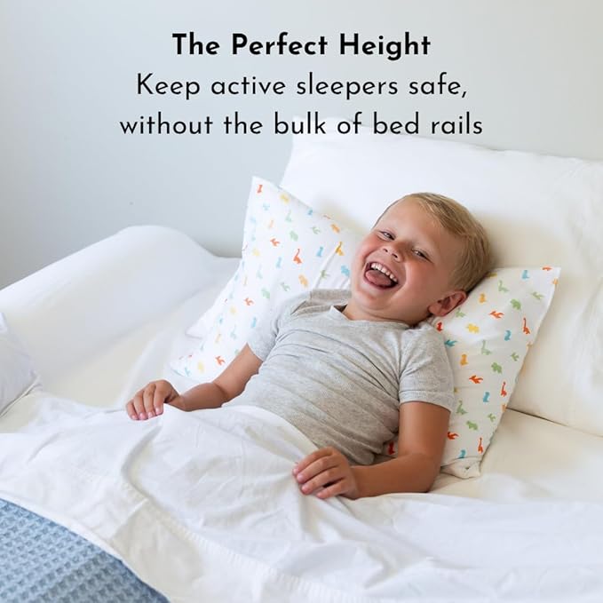 Toddler Bed Bumper Guard – Soft Foam Safety Bed Rail for Toddlers with Non-Slip Cover – Child Sleep Barrier for Twin, Full, Queen & King Mattress – Washable Kids Protection for Home or RV (1 Pack)