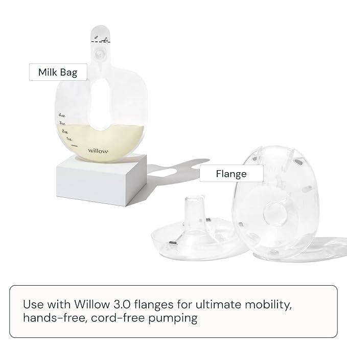 Willow - 360 Pump Spill-Proof Breast Milk Bags - 48 Ct - Holds 4 oz. Per Self-Sealing Storage Bag - Compatible with Willow 360 or 3.0 Wearable Hands Free Breast Pump