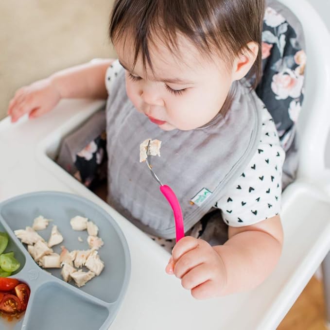 Green Sprouts Absorbent Organic Cotton Muslin Bibs, 0-12mo Hypoallergenic, STANDARD 100 by OEKO-TEX Certified, Tested for Hormones