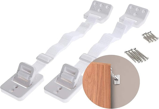 Dreambaby Hinged Anti-Tip Furniture Anchors, White